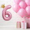 Pink 5 Balloon 40 Inch,Giant Number Balloon Mini Crown Balloon Set for Girl 5th Birthday Party Decorations,Five Years Old Birthday Pink Party Theme Decorations,Pink Foil Mylar Birthday Digital Balloon