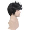 BERON Cool Men Boys Short Synthetic Wig for Cosplay Party Photo Come with Wig Cap (Black)
