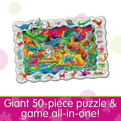 The Learning Journey Puzzle Doubles - Find It! Dinosaurs - Dino Floor Puzzle, Dino Puzzle, Kids Dinosaur Puzzle, Jumbo Puzzle For Kids Ages 3-5, Award Winning Educational Toys