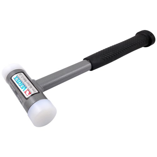 HHIP Pro Series 7080-0305 Vertex Dead Blow Hammer, Deadblow Mallet w/UPE Plastic Face, 1.6” Diameter Steel Shot Head, Non-Marring, 29 oz