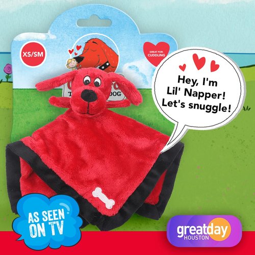 Clifford® Lil' Napper 9.5" Plush Dog Toy for Puppies | Soft, Cuddly Puppy Toys to Keep Them Busy | Squeaker, Crinkles, Cozy and Durable