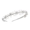 SWEETV Silver Bridal Headband Crystal Tiara for Women Pearl Wedding Headpieces for Bride Hair Accessories for Prom Birthday Party
