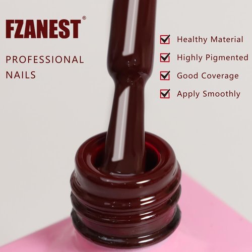 FZANEST Deep Red Gel Nail Polish,15ml Dark Cherry Red Gel Polish Color Soak Off UV LED Nail Gel Polish Nail Art Starter Manicure Salon DIY at Home, 0.51 OZ#1548