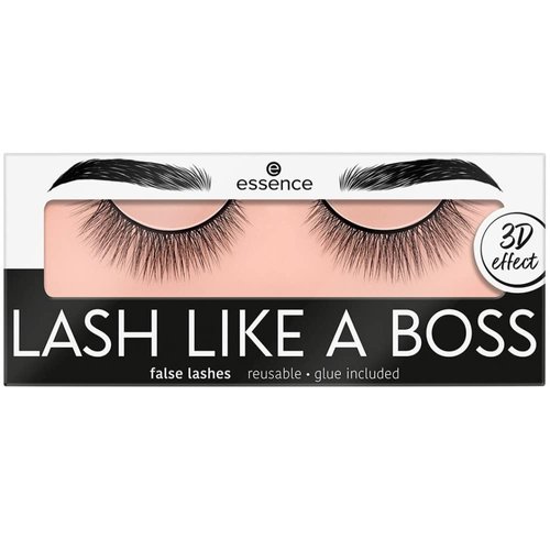 essence | Lash Like A Boss False Lashes | Reusable 3D Lashes with Long Lasting Lash Glue | Vegan & Cruelty Free, Paraben Free (03 | Unique)