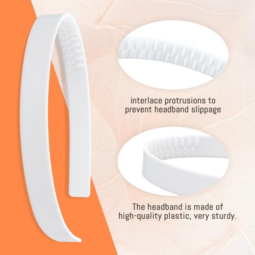 20 Pack 1.5CM Thin Hard White Plastic Headbands Skinny Plain Blank Hairband with Comb Grip Teeth Flexible Slim Hair Hoop Holder Clasp Tiara Crown Base Headpiece Crafting DIY Accessories Bulk for Women