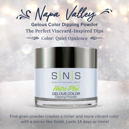 SNS Nail Dip Powder, Gelous Color Dipping Powder - Quiet Opulence (Blue/Baby Blue, Cream) - Long-Lasting Dip Nail Color Lasts 14 Days - Low-Odor & No UV Lamp Required - 1oz