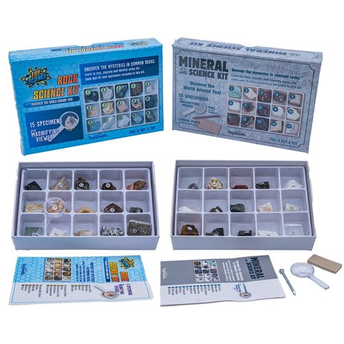 Toysmith STEM Rock & Mineral Science Kit for Kids – 30 Geology Specimens with Magnifying Viewer, Identification Guide & Testing Tools – Educational Toy for Young Geologists, Ages 8+