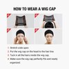 STUDIO LIMITED 24 PCS Perfect Fit Ultra Thin & Expandable Stocking Wig Cap, Each pack contains 2 wig caps (12 pack, Black)