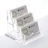 YUXUN Business Card Holder Display for Desk, Clear Acrylic Cards Organizer 3 Tier 3 Slots, Business Card Stand for Men and Women 1 Pack (3 slots) 3slots…