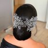 ULAPAN Bridal Headpiece Rhinestone Wedding Hair Comb Crystal Hair Accessories，Bridal Bridesmaid Flower Girls Headpieces for Women (silver)