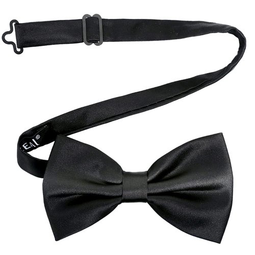 Alizeal Pre-tied Adjustable Bow Tie for Men Formal Solid Tuxedo Bow Tie, Black