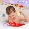 AMCHSURI Baby Bath Toys for Kids Ages 1-3, 9 PCS Mold Free Toddler Bath Toys for 2-4 Bathtub Water Toys Stackable Bath Boats and Silicone Bath Toys for Babies 6-12 Months