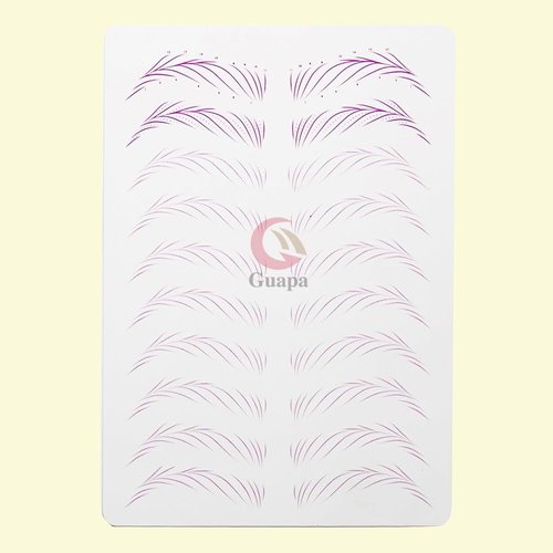 3pcs Double Sided Pre-printed Strokes Practice Skin with Basic Hairstroke Foundation Silicone Hair Strokes Practice Pad (Hairstroke Purple Outlines)