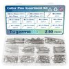 Tugermoola 230PCS 13 Sizes Cotter Pin Assortment Kit 304 Stainless Steel R Shaped Cotter Pins and Hairpin Split Pin Fastener Clips OLA016