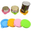 IVIA PET Food Can Lids, Universal BPA Free Silicone Can Lids Covers for Dog and Cat Food, One Can Cap Fit Most Standard Size Canned（4 Pack Multicolor