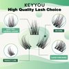 Lash Clusters 96pcs Individual Lashes D Curl 12mm Eyelash Clusters KEYYOU Volume Wispy Lash Extension Soft&Comfortable Easy DIY at Home(Y15,D-12mm)