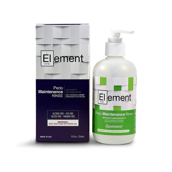 Stannous Fluoride Mouthwash - 10 Fl. Oz. 0.63% Antimicrobial Perio Rinse - Alcohol Free, Dye Free, Paraben Free - Refreshing Spearmint Flavor