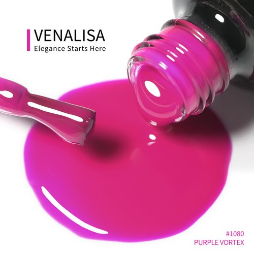 VENALISA Gel Nail Polish, 12ml Purple Vortex Color Soak Off UV LED Nail Gel Polish Nail Art Starter Manicure Salon DIY at Home, 0.43 OZ