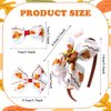 Vsdski Fall Headband Turkey Bow Hair Clips Cute Cartoon Hair Bands Set Thanksgiving Bows Hair Accessories for Woman Girls Brown Bowknot Hair Bands Autumn Harvest Party Headpiece Decor 4PCS