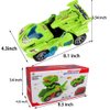 Transforming Dinosaur Toys,Transformer Toys for Kids Car for Boys Age 3-5 Dino Car Dinotrux Toys for Kids with LED Light & Music Automatic Transform for Kids Toddlers Birthday Gifts(Green)