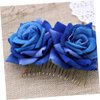 Gogogmee Hair Comb Blue Floral Hair Accessory Headpiece for Women and Girls for Weddings Brides and Bridesmaids