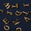 ROFIBUT Gold Letters Nail Charms 3D Alloy English Alphabet Stud Nail Diamonds with Rhinestones Design Letter Capital Nail Gems for Women Girls Acrylic Nails Decoration Supplies Making Crafts 26Pcs