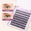 Lash Clusters 100 Pcs Cluster Lashes Natural Look DIY Eyelash Extension Manga Individual Lashes 10-16mm Mixed D Curl Wispy Fluffy Anime Lash Clusters Super Thin Band, Soft & Reusable