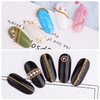 JERCLITY 8 Strips 19.7in Gold Nail Chains for Nail Art 3D Gold Nail Charms Metal Nail Art Chains Punk Nail Studs Jewelry Accessories for Women Nail Art