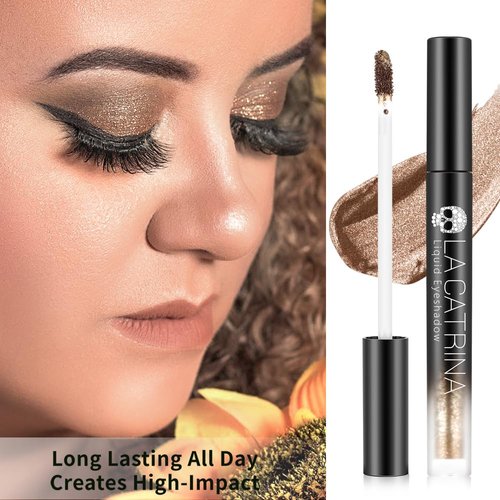 oygcee Nude Brown Taupe Liquid Eyeshadow, Shimmer Metallic Neutral Brown Eyeshadow Makeup, High-Impact Multi-Dimensional Finish,Quick-Drying, No Transfer, No Fading, Long-Lasting 24 Hours, #3