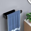 HUFEEOH Hand Towel Holder - Self Adhesive Bathroom Towel Bar Stick on Wall - SUS 304 Stainless Steel Brushed - Black