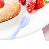 Restaurantware 4 Inch Cake Forks 100 Knife-Edged Premium Pastry Forks - Disposable Solid And Durable Periwinkle Plastic Sharp Edge Forks For Parties Bakeries Catering Services Gatherings