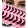 7 Pairs Cat-Eye Lashes Flu-ffy 18mm Fox Eye Lashes Curly Volume Eyelashes Faux Mink Lashes that Look Like Extensions Lashes Wispy False Eyelashes Natural Look(Z19)