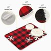 Christmas Red Plaid Snow Snowflake Dish Drying Mat 16x18 inch Red Black Lattice Texture Dish Drainer Kitchen Counter Mats Bottles Dish Dry Pad Protector for Kitchen Countertops