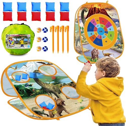 Forlarme Bean Bag Toss Game for Kids Outdoor Yard Party Games for Toddlers Double-Sided Foldable Cornhole Board Gifts for Kids 3-8 Years Old