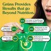 Gruns Adults Super Greens Gummies, Multivitamin Superfood Gummy Bears, Spirulina, Chlorella, Prebiotics & Fiber Gummies for Digestive Health, Adaptogens Supplement, 20 Vitamins & Minerals, 10 Count