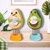MuMyer Funny Positive Shaking Avocado Knitting Doll, Handmade Emotional Support Crochet Avocado Car Ornament Gift with Base for Car Interior Home Office Desk Decoration, Light Avocado