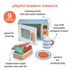 Mentari Toys - Toy Microwave - 9pc Wooden Microwave Set with Pretend Play Food - Kids Role Play Kitchen Accessories - Improve Social and Communication Skills - Sparks Creativity - Age 3+