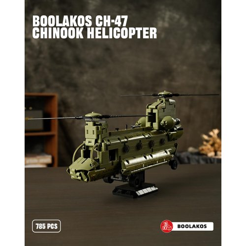 BOOLAKOS Military Helicopter CH-47 Chinook, Military Transport Helicopter Building Block Set, Iconic US Army Airplane Toy Display Model for Adult Gift Giving (785pcs)