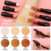 Cream Contour Stick Makeup Highlighter Stick Concealer Stick with Double Ended Design Cream Bronzer Stick Long Lasting Professional Makeup Contour, Shaping 3D Face Effect (#01)