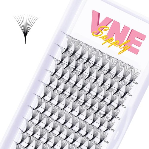 VNE Supply Volume Lash Extensions | russian volume fans lashes | premium false lash extensions | promade mega volume fans | loose premade fans- Soft, Natural, and Effortless! 12D, C curl, Mix 8-15 mm