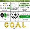 Soccer Party Supplies - 3 Set Soccer Themed Happy Birthday Banners, 1 Table Cloth, 10 Cake Toppers and 15 Soccer Theme Balloons Decorations for Kids and Soccer Fans Birthday Party