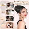 QGZ Messy Bun Hairpiece for Women Tousled Updo Side Comb Clip in Hair Bun Short Straight Adjustable Styles Chignon Easy Wear Messy Hair Bun Clip.