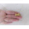 Generic Two small tiny sparkle gold bow crystal hair pin clip barrettes fine hair