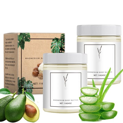 Vingtank 2Pcs Neuropathy Cream,Magnesium Cream for Neuropathy,Deeply Hydrating Magnesium Body Butter,Deeply Moisturizes Skin,Keep Soft,Suitable for All Skin Types(2 x 4oz)