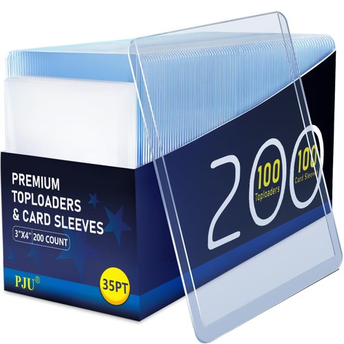 200 Card Sleeves Top Loads for Cards, 3"x4" Baseball Card Protectors Hard Plastic, Toploads for Cards, Hard Card Sleeves, Sports Card Holder for Trading Card (100 Hard Card Sleeves + 100 Soft Sleeves)