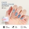 GAOY Jelly Nude Blue Gel Nail Polish, 16ml Sheer Neutral Translucent Soak Off Gel Polish, UV Light Cure for Nail Art DIY, 1722 Hazy Blue