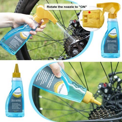 focopot Bike Chain Cleaner Kit Including Chain Oil Lubricant,Bike Chain Degreaser,Chain Scrubber and Bicycle Cleaning Brush Tools for Mountain/MT/Road/BMX Bike