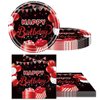 Red and Black Birthday Party Tableware Supplies Set, Red Birthday Party Confetti Sprinkles Happy Birthday Party Decorations 40PCS