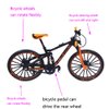 Ailejia Alloy Mountain Bicycle Ornament Model Bike Cake Topper Racing Bike Mountain Finger Bicycle Toy Mini Bicycle Vehicles Party Decorations Crafts for Home (Black Orange)