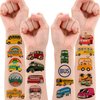 8 Sheets (96PCS) Bus Temporary Tattoos Transportation Themed Birthday Party Decorations Supplies Favors Bus Stickers for Kids Gifts Classroom School Prizes Rewards